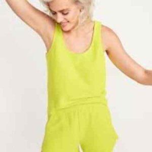 Old Navy Lightweight Textured Knit Lounge Tank Top Bright Yellow